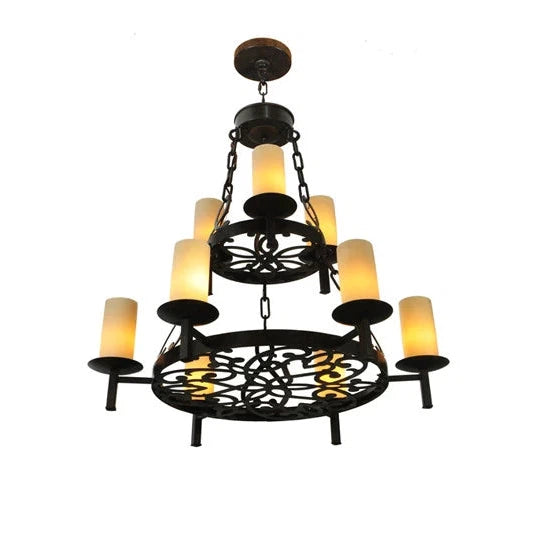 2nd Ave Lighting 33″ Wide Newcastle 9 Light Two Tier Chandelier