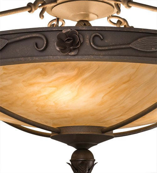 2nd Ave Lighting Arabesque 28" Semi-Flushmount in Gilded Tobacco Finish