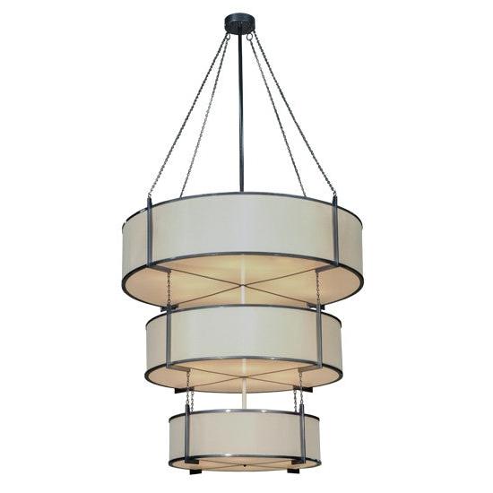 2nd Ave Lighting Ausband 60" Wide 3 Tier Pendant in Black Chrome On Nickel Finish