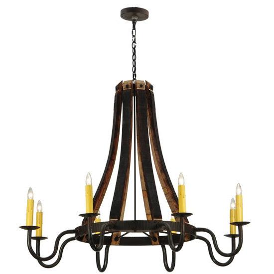 2nd Ave Lighting Barrel Stave 50" Madera 8 LT Chandelier in Costello Black