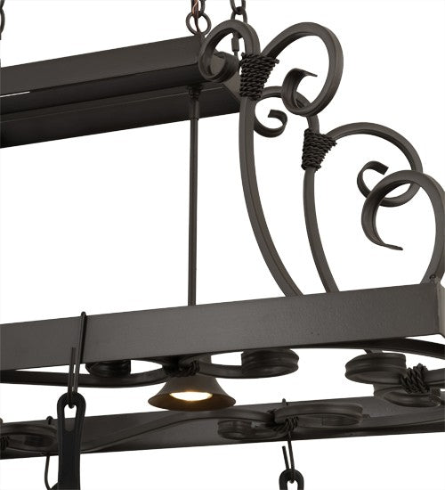 2nd Ave Lighting Caiden 43" Long 2 Light Pot Rack in Timeless Bronze