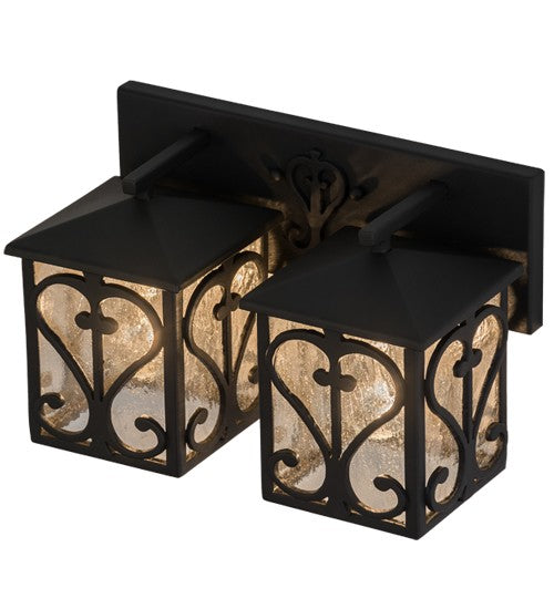 2nd Ave Lighting Caprice 14" Wide 2 LT Vanity Light in Wrought Iron Finish