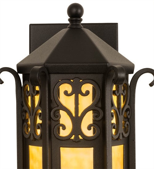 2nd Ave Lighting Caprice 9" Lantern Wall Sconce in Textured Black Finish