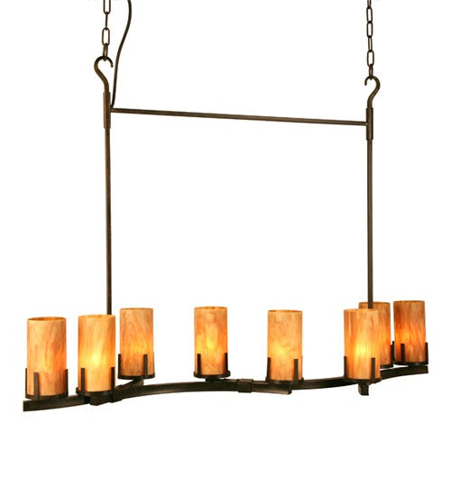 2nd Ave Lighting Cero 52" 8-Light E12 Base Amber Quartz Idalight Cylinder Coffee Bean Chandelier