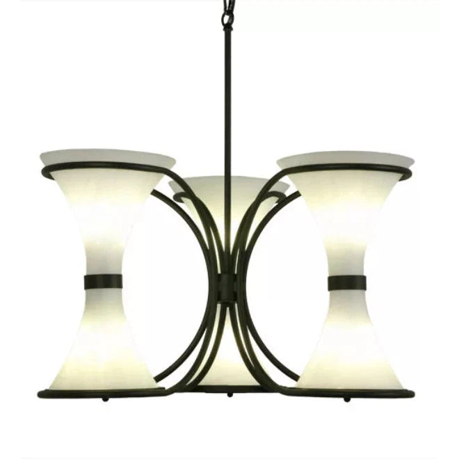 2nd Ave Lighting Chronos 30" 3-Light E12 Base Statuario Idalight Blackwash Chandelier