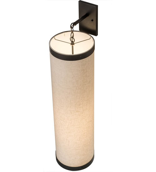 2nd Ave Lighting Cilindro 10" Textrene Hanging Wall Sconce With Gunmetal Finish