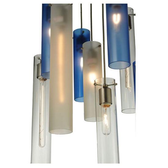 2nd Ave Lighting Cilindro 17" 10 LT Cascading Pendant in Nickel Finish