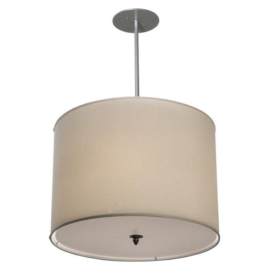 2nd Ave Lighting Cilindro 24" Cream Textrene Statuario Idalight Brushed Nickel Pendant Light
