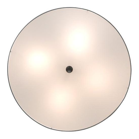 2nd Ave Lighting Cilindro 24" Wide Off White Textrene Flushmount With Nickel Powder Coat