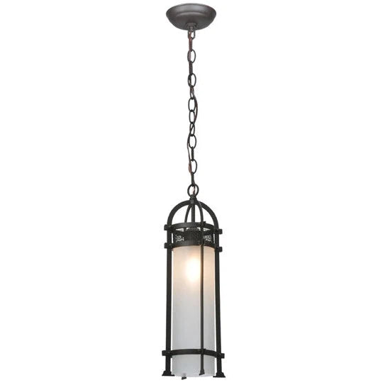 2nd Ave Lighting Cilindro 6" White Faux Alabaster Shade Mahogany Bronze Mini Pendant Light