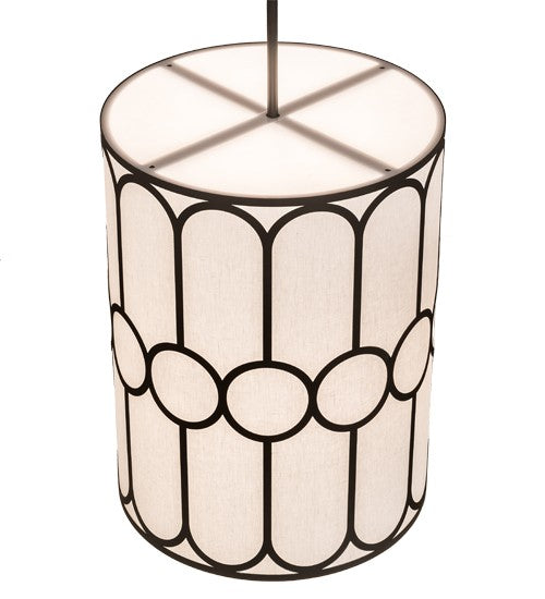 2nd Ave Lighting Cilindro Homer 30" Wide 6 Light Pendant in Textured Black Finish