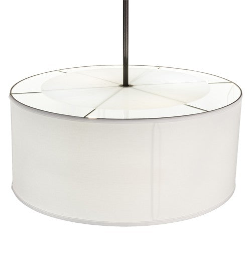 2nd Ave Lighting Cilindro Textrene 30" Pendant in White and Textured Black Finish