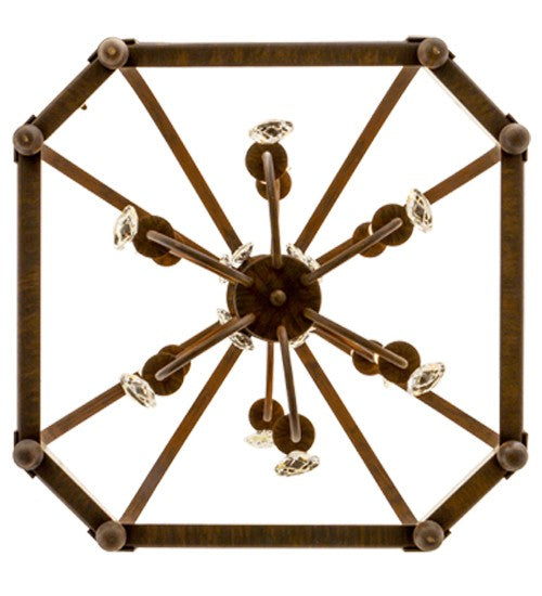 2nd Ave Lighting Citadel 34" Wide 12 Light Pendant in Classic Rust Finish