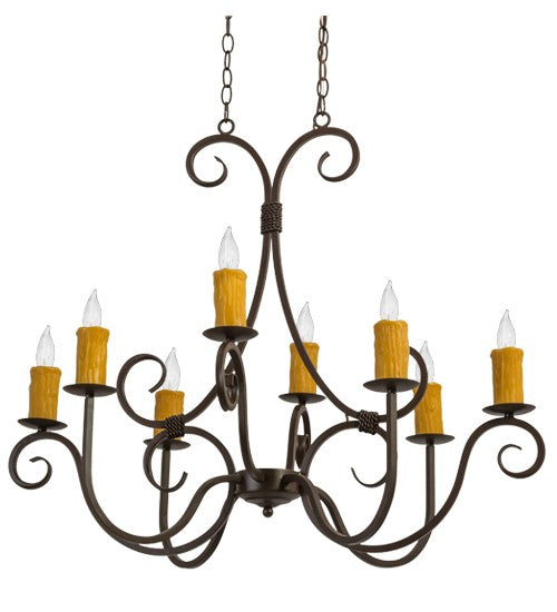 2nd Ave Lighting Clifton 36" Long 8 LT Oblong Chandelier in Cafe Noir Finish