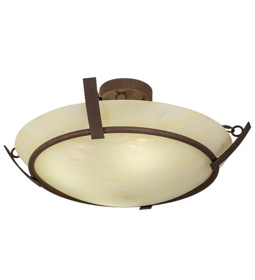 2nd Ave Lighting Covina 30" Semi-Flushmount in Antique Rust Finish
