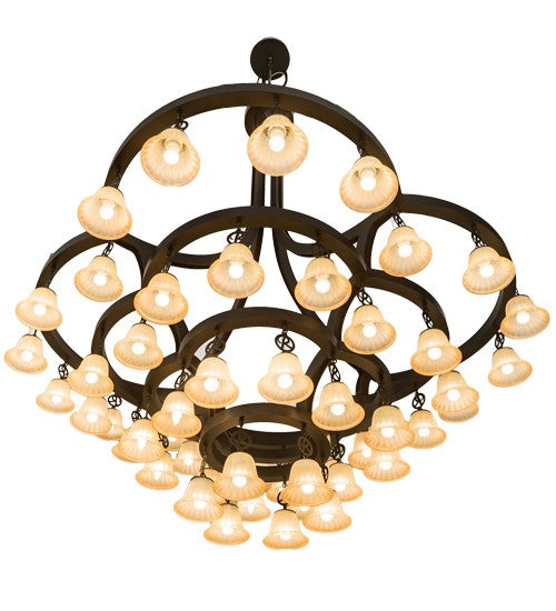 2nd Ave Lighting Cretella 90" Wide 58 LT Chandelier in Solar Black Finish