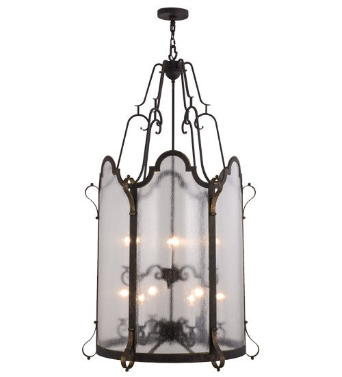 2nd Ave Lighting Dubrek 33” Wide 12 LT Foyer Lantern in Gilded Tobacco With Gold Finish