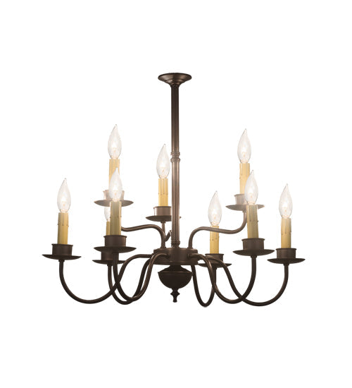 2nd Ave Lighting Ean 24" Wide Two Tier 9 LT Chandelier in Mahogany Bronze