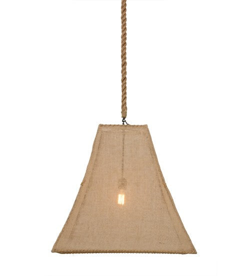 2nd Ave Lighting Empire 28" Square Bell Textrene Pendant With Solar Black Finish