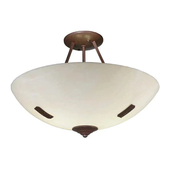 2nd Ave Lighting Essence 18" Whitestone Idalight Shade Cafe Noir Semi-Flush Mount Lighting