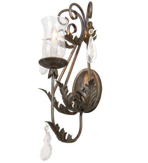 2nd Ave Lighting French Elegance 12" Wide Wall Sconce in Antique Silver Finish