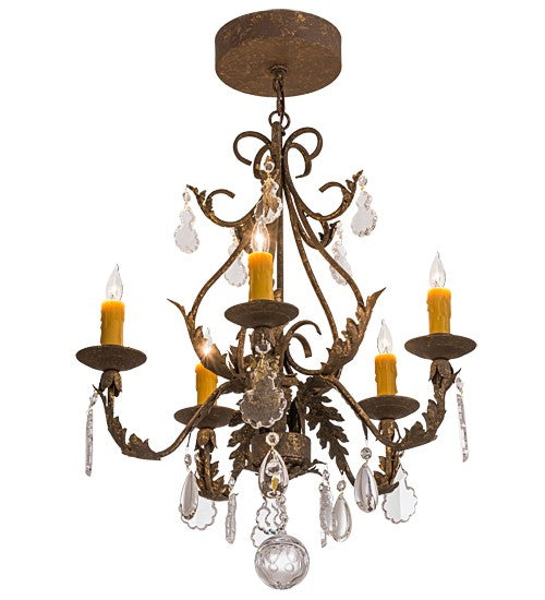 2nd Ave Lighting French Elegance 24" Wide 5 LT Chandelier in Pompeii Gold