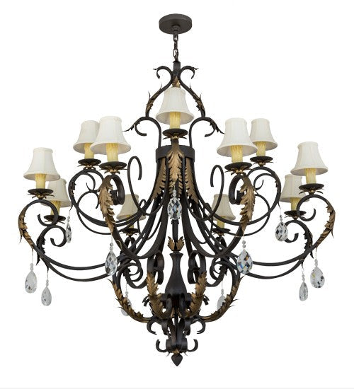 2nd Ave Lighting Ingrid 54" Wide 12 LT Chandelier in Timeless Bronze With Gold Accents