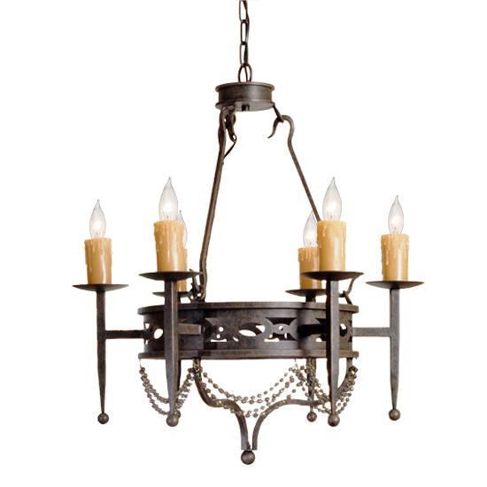 2nd Ave Lighting Jasmine 28" 6-Light Coffee Bean Metal Chandelier