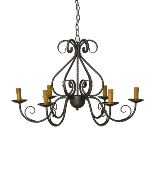 2nd Ave Lighting Jenna 36" Wide 6 Light Chandelier in French Bronze Finish