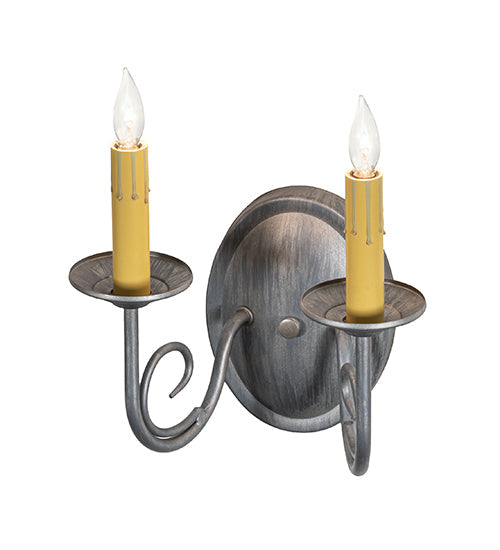 2nd Ave Lighting Jenna 9" Wide 2 Light Wall Sconce in Antique Iron Ore Finish
