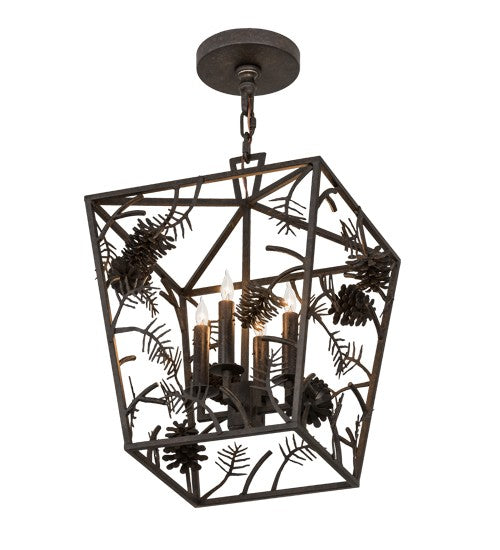 2nd Ave Lighting Kitzi 14" Pinecone Pendant in Chestnut Finish