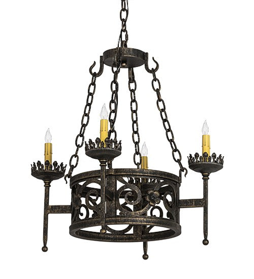 2nd Ave Lighting Majella 24" Wide 4 Light Chandelier in English Bronze Finish