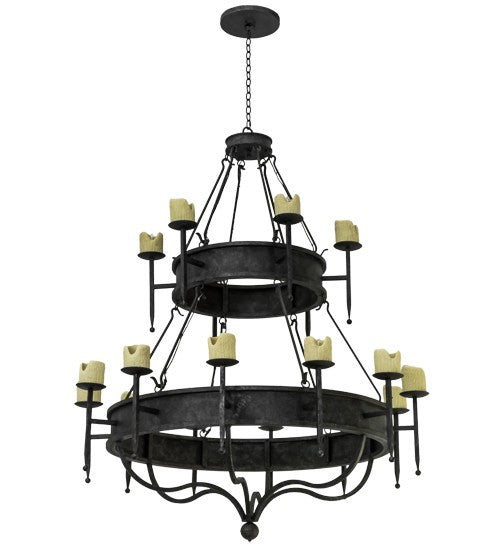 2nd Ave Lighting Marta 60" Wide Two Tier 18 Light Chandelier in Smoke Finish