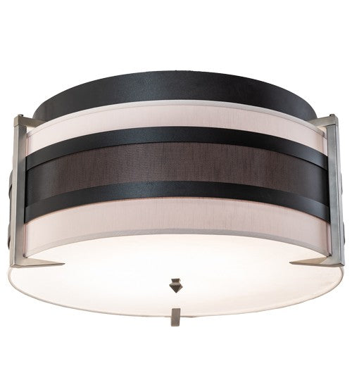 2nd Ave Lighting Nathan 36" Wide Flushmount in Textured Black and Nickel Powder Coat Finish