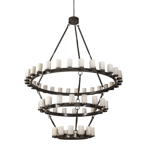 2nd Ave Lighting Noziroh Ring 84" Wide Three Tier 60 LT Chandelier in Timeless Bronze Finish