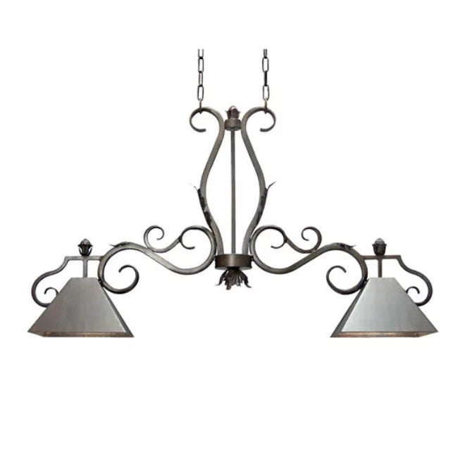2nd Ave Lighting Pedra 48" 2-Light Twin Metal French Bronze Shade Island Pendant Light