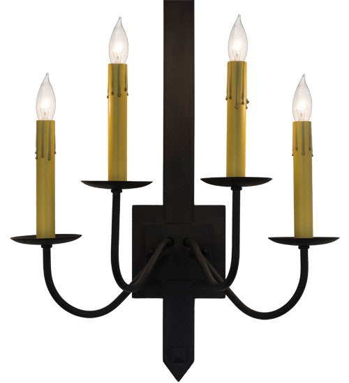 2nd Ave Lighting Primitive 16" Wide 4 Light Wall Sconce in Costello Black Finish
