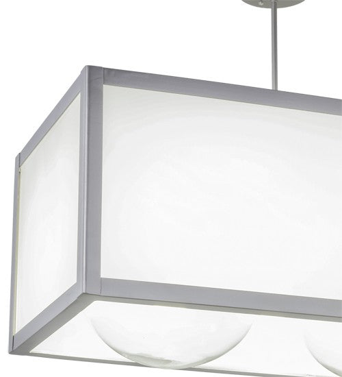 2nd Ave Lighting Quadrato 44" Long 3 LT Convex Oblong Pendant in Satin Nickel