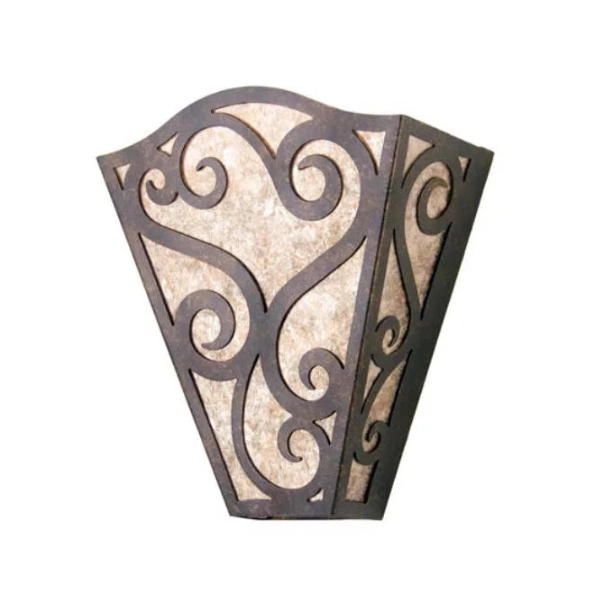 2nd Ave Lighting Rena 12" 1-Light E12 Base Silcer Mica Shade Gilded Tobacco Wall Sconce