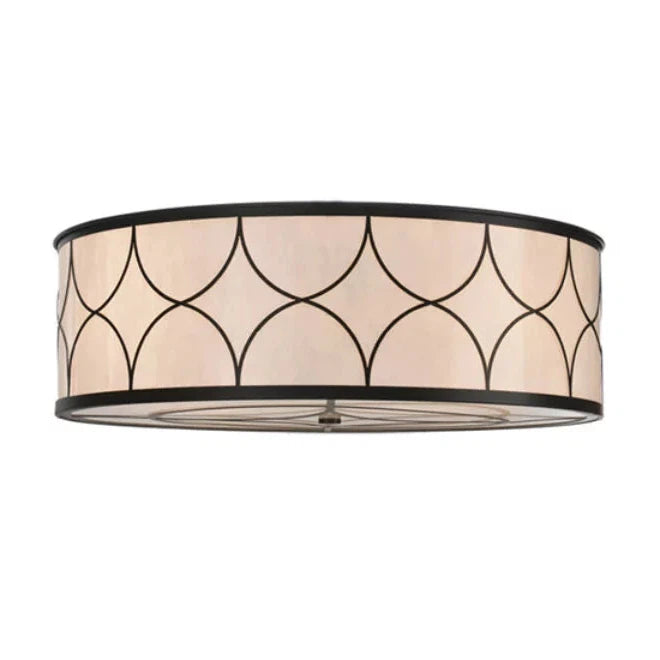 2nd Ave Lighting Revival Deco Cilindro 36" Whitestone Idalight Solar Black Flush Mount Lighting