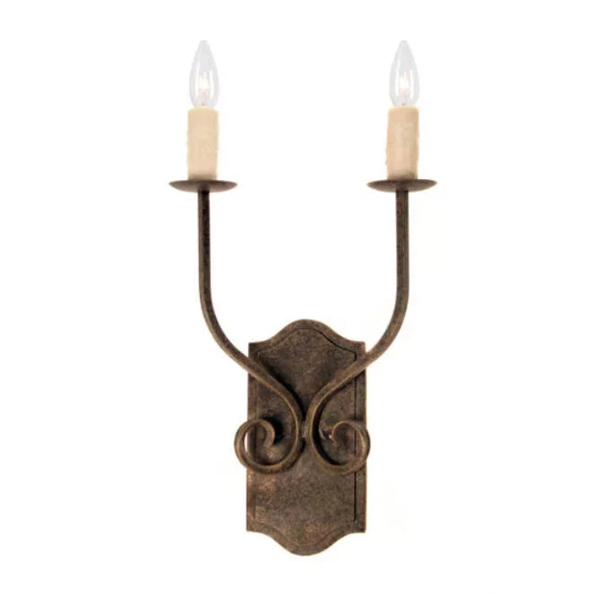 2nd Ave Lighting Samuel 14" 2-Light E12 Base Ivory Lens Antiquity Wall Sconce