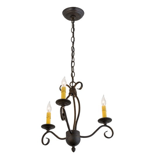 2nd Ave Lighting Sienna 18" Wide 3 LT Chandelier in Chestnut Finish