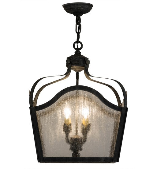 2nd Ave Lighting Terena 15" Square 4 Light Pendant in Antique Iron Gate Finish