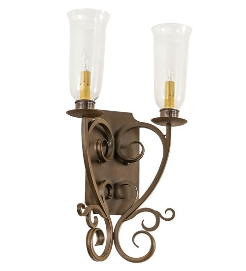 2nd Ave Lighting Thierry 14" Wide 2 Light Wall Sconce in Rustic Iron Finish