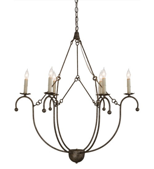 2nd Ave Lighting Vienna 32" Wide 6 LT Chandelier in Corinth Finish