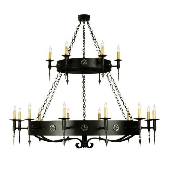 2nd Ave Lighting Warwick 64" 18 Light Two Tier Chandelier in Dark Roast Finish