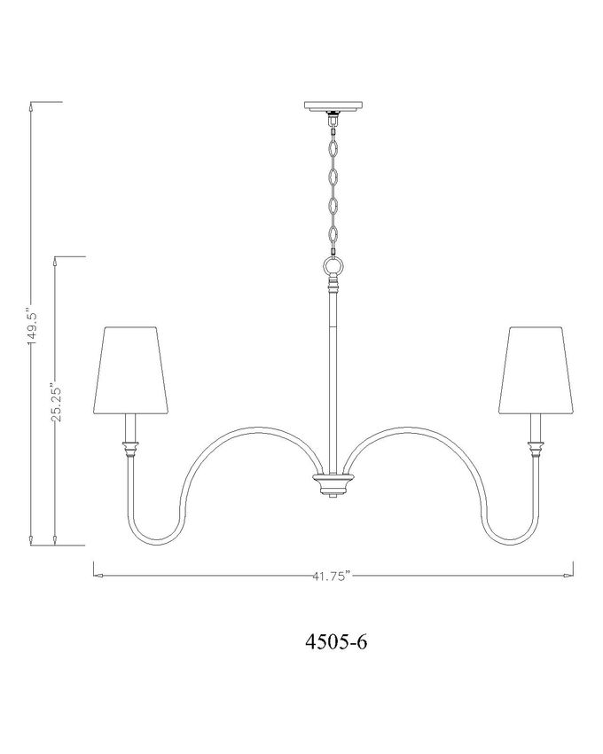 Z-Lite Jisele 42" 6-Light Matte Black Steel Frame White Linen Shade Chandelier