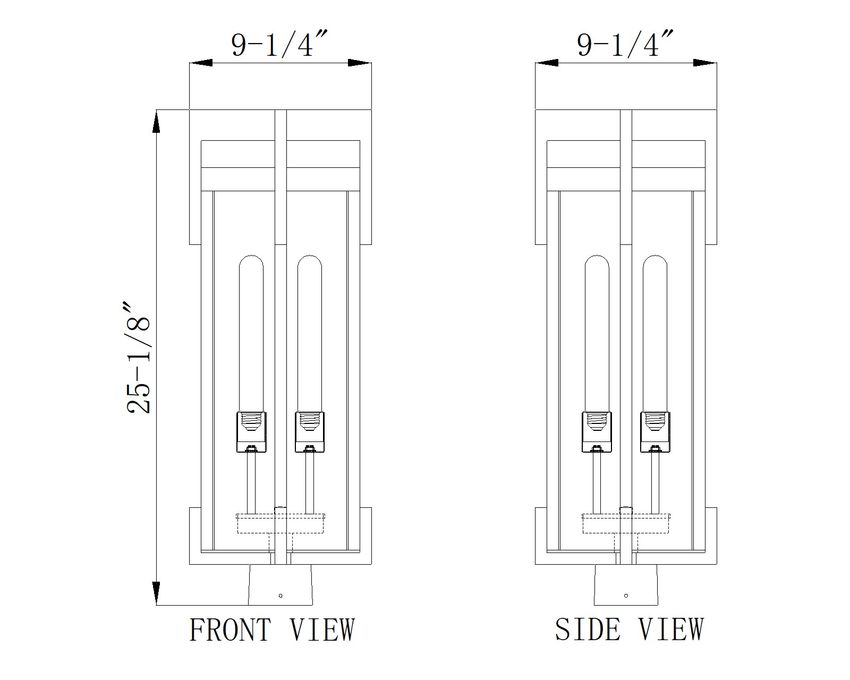 Z-Lite Fortis 5031PHBS-BK 2-Light Aluminum Sand Black Frame Clear Ribbed Glass Shade Outdoor Post Mounted Fixture