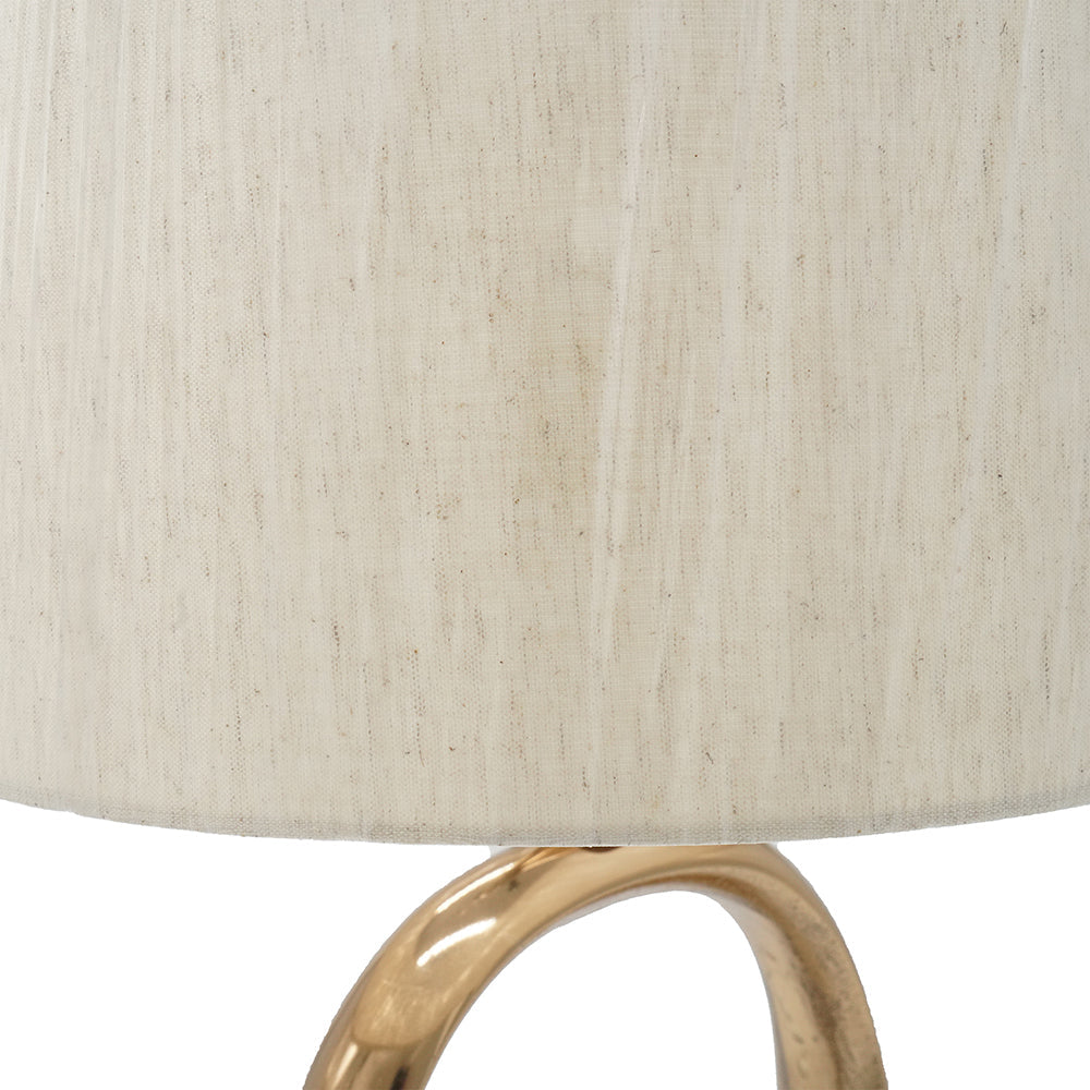 A&B Home 14" x 29" Bundle of 16 Oval-Shape Gold Cut-Out Metal Table Lamp with Cream Linen Shade