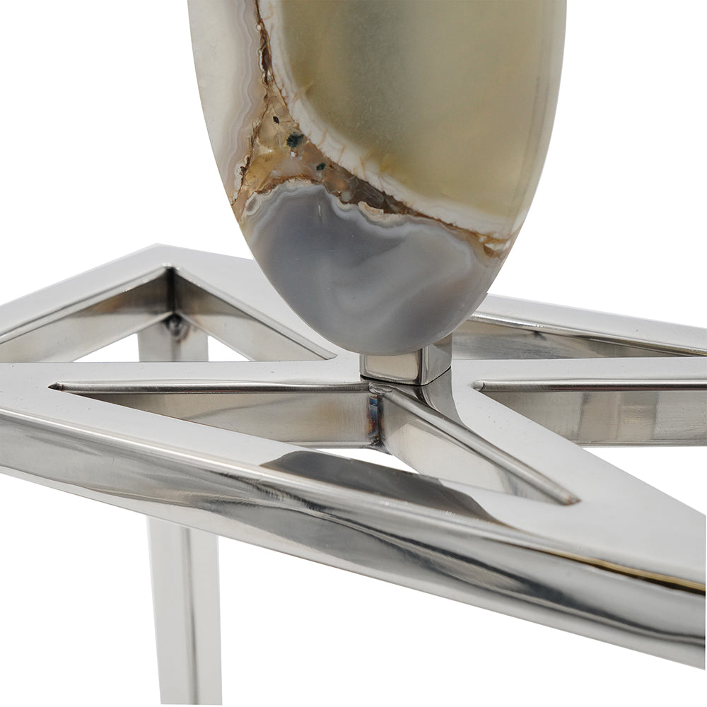 A&B Home 16" x 27" Bundle of 9 Glossy Silver Frame With Agate Accent and Rectangular White Shade
